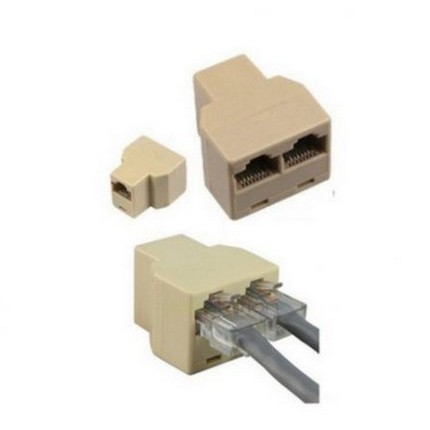 Barel RJ 45 DOUBLE CABANG - barel UTP RJ45 Double LAN Konektor