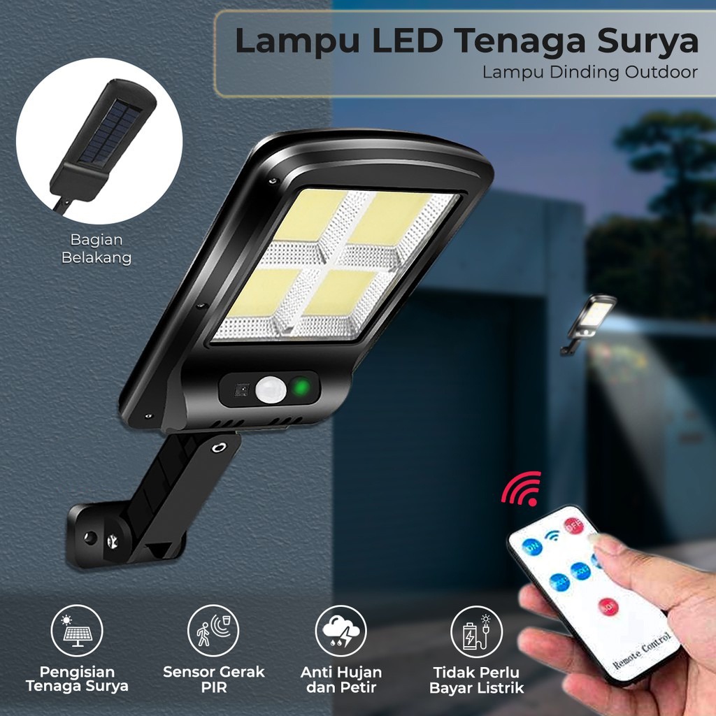 Lampu Solar COB LED Solar Induction Street Light Wall Lamp With Remote