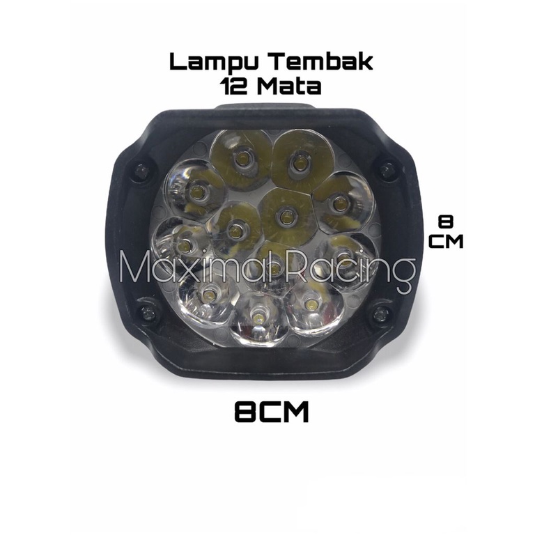 LAMPU TEMBAK SPION MOTOR 12 MATA 12 WAT WATERPROOF | LAMPU SOROT LED 12 MATA BULAT | LAMPU TEMBAK LED SPION