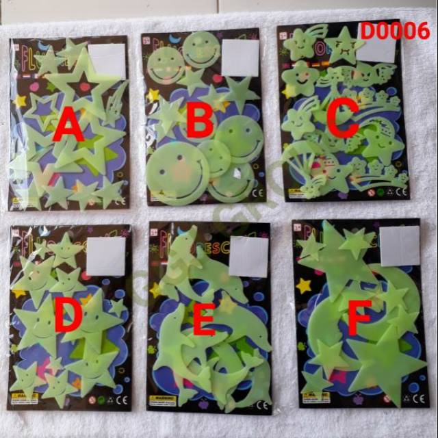 

( D06 ) STIKER KARAKTER / STIKER NYALA / GLOW IN THE DARK