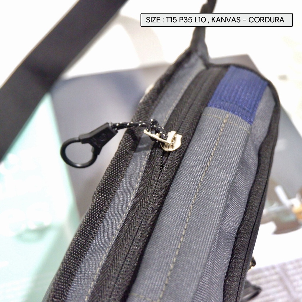 Waistbag cowok bahan cordura tas dada pinggang murah nevset semarang cod promo shopee 1212