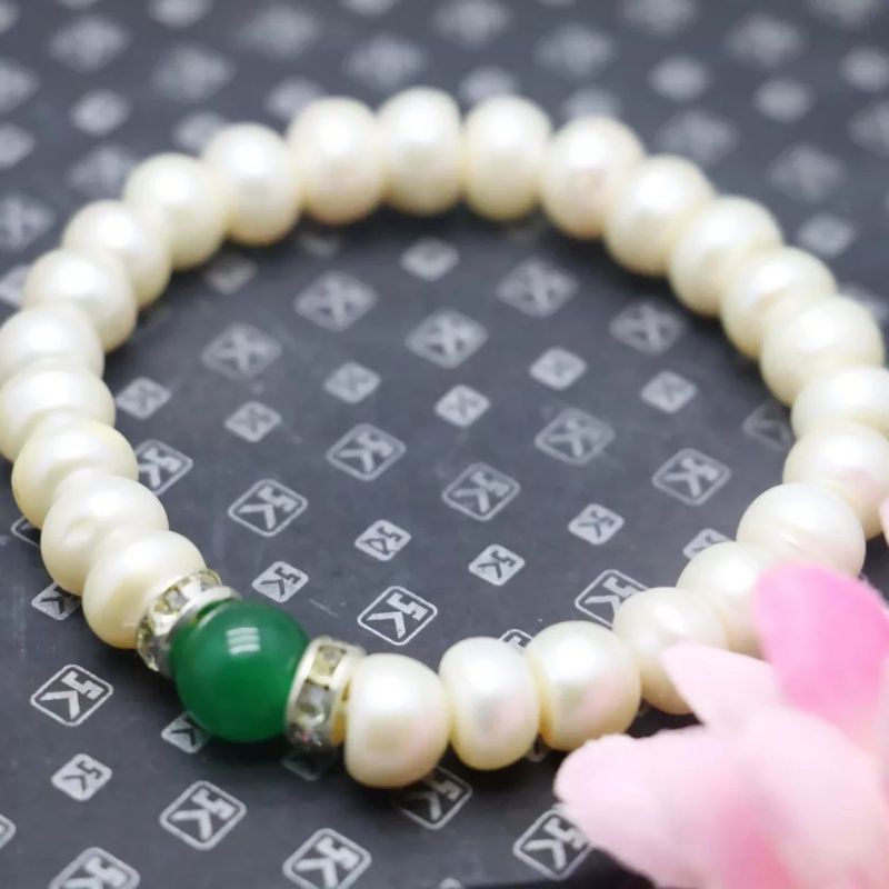 Gelang Mutiara Batu Giok Jade White