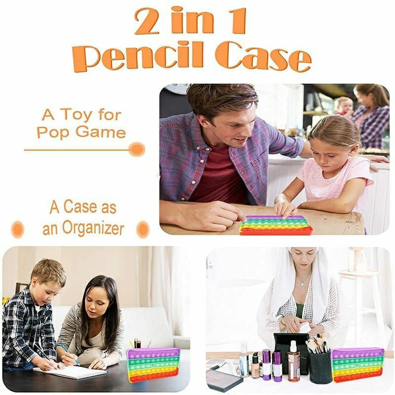 

TEMPAT PENSIL POP IT / KOTAK PENSIL POPIT Rainbow pelangi Cepuk kotak pulpen mainan pop it