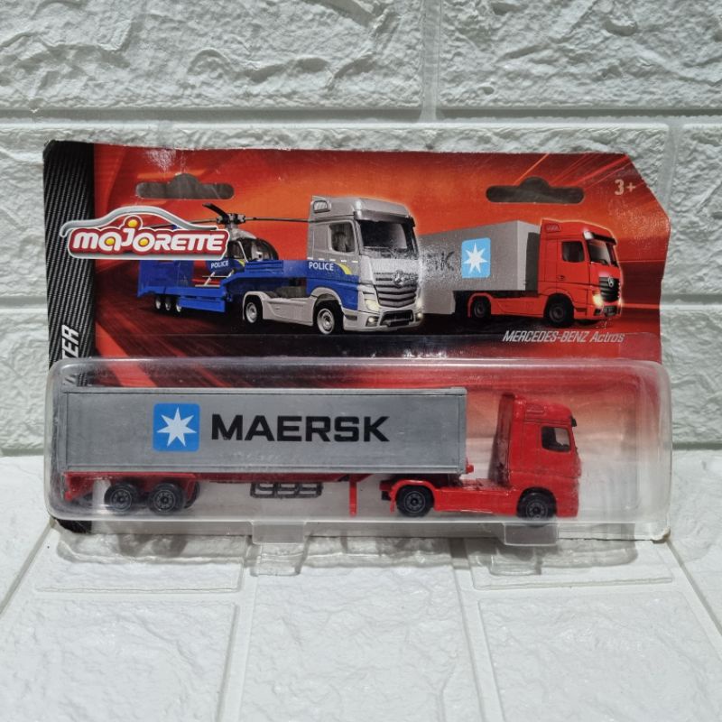 Diecast Majorette Transporter Truck Kontainer Mecedes Benz Actros. MAERSK