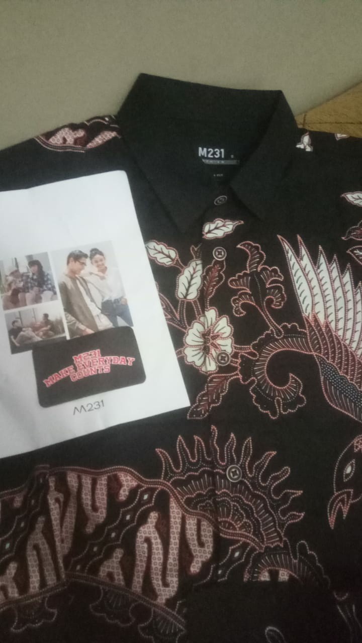 M231 Kemeja Pria Batik Panjang Hitam 1485a