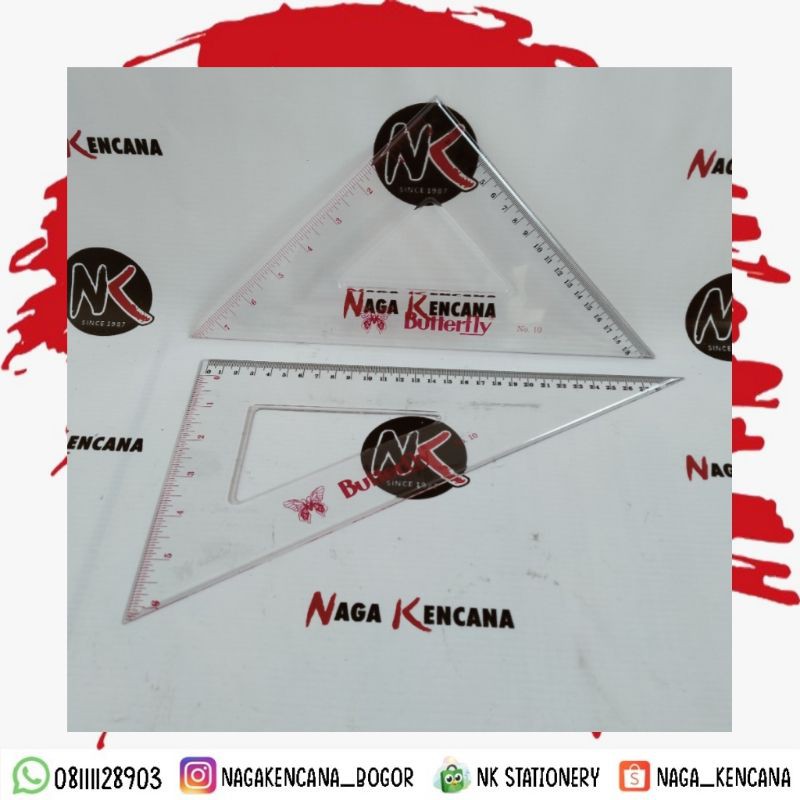 

Penggaris/Garisan/Ruler Plastik Pelastik Plastic Segitiga Butterfly No. 10