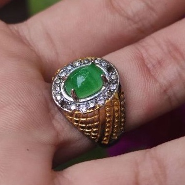 Cincin batu hijau garut wanita