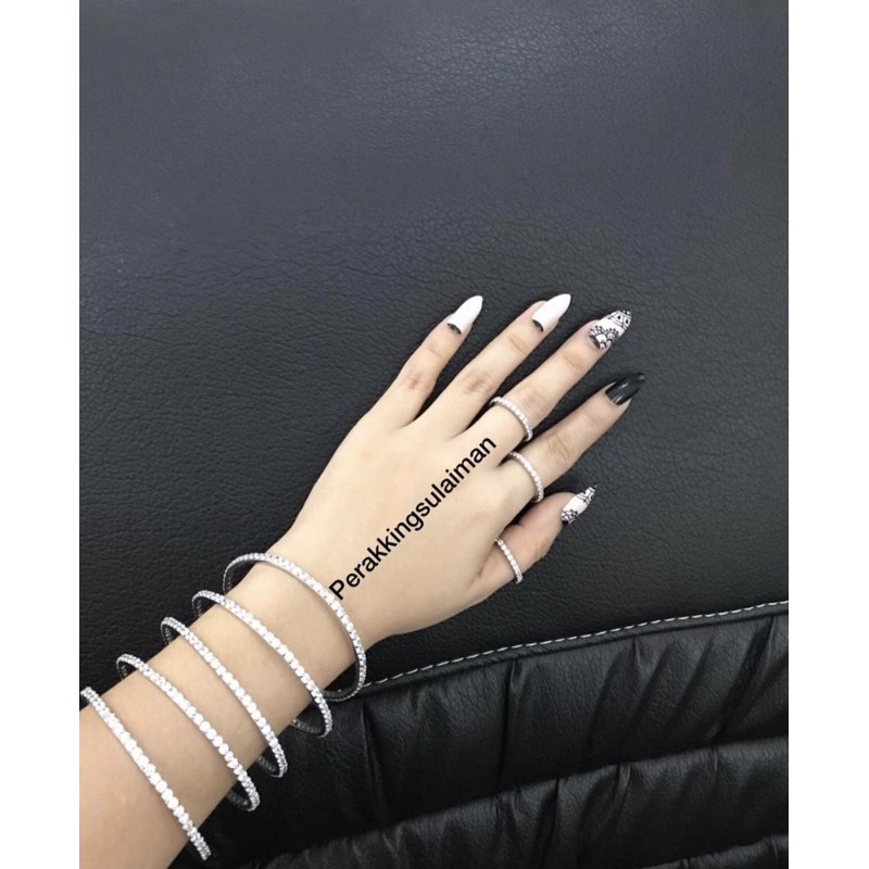 Gelang Perak Keroncong Full Permata