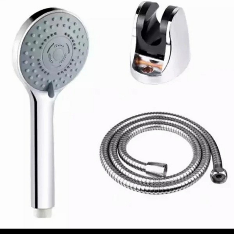 Set Hand shower C Shower Mandi warna crome Premium Quality - Solvex