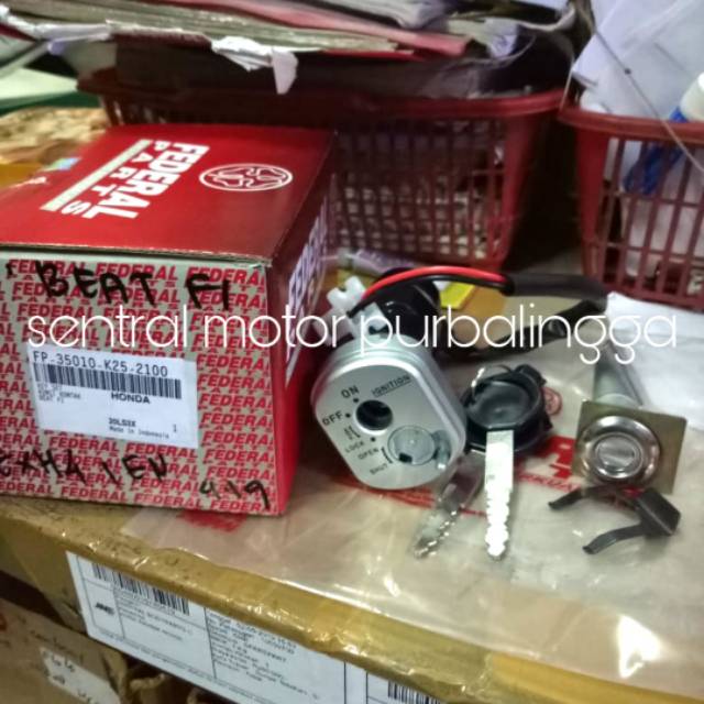 Kunci kontak set honda beat fi 2013 2014 2015 FEDERAL key set beat injeksi depan belakang jok