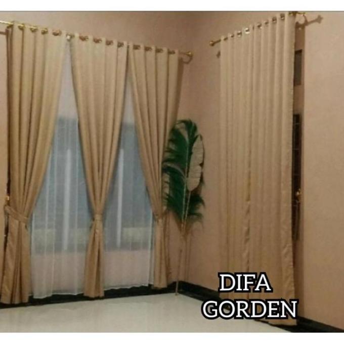 Gorden 3 meter Jendela Pintu Minimalis polos embos ukuran Panjang