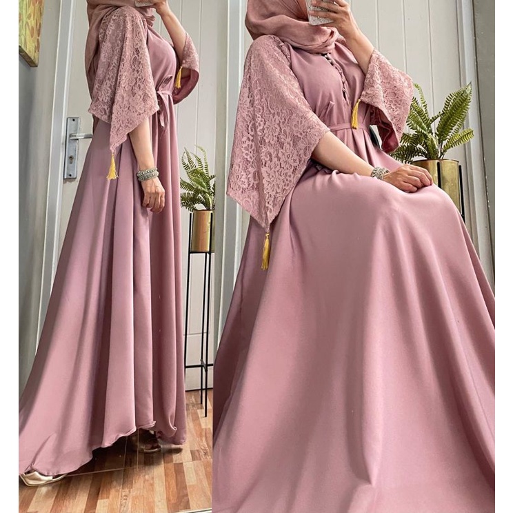 LUNA MAYA DRESS BAHAN SHAKILA LENGAN BRUKAT