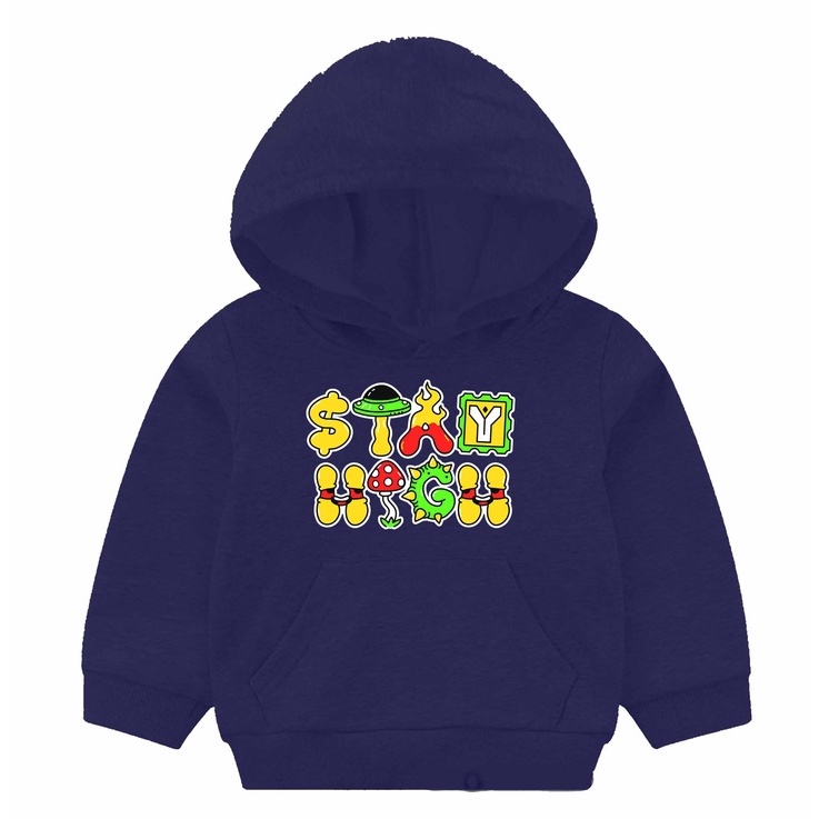 Hoodie Stay High Anak Fleece Pakaian Anak