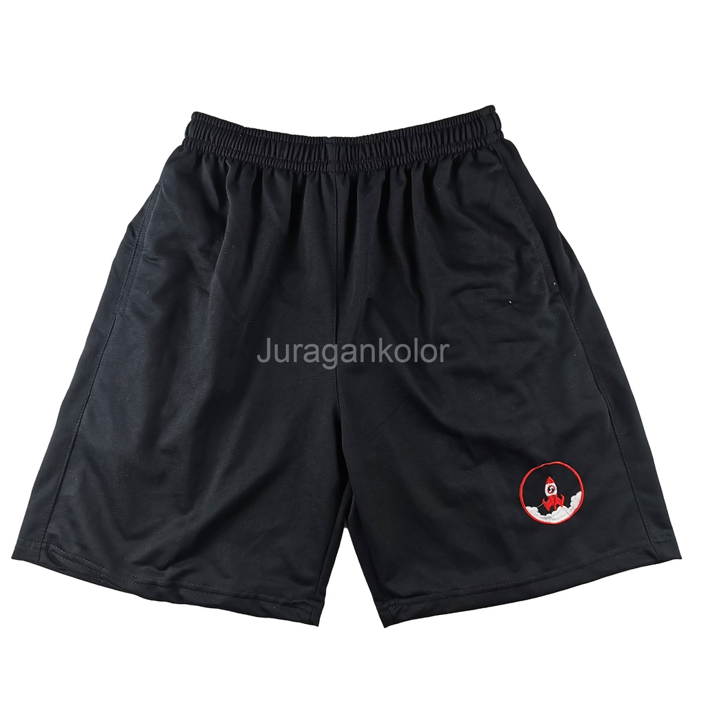 Celana Pendek Pria / Wanita Polos Kaos Baby Terry Bordir Astronaut