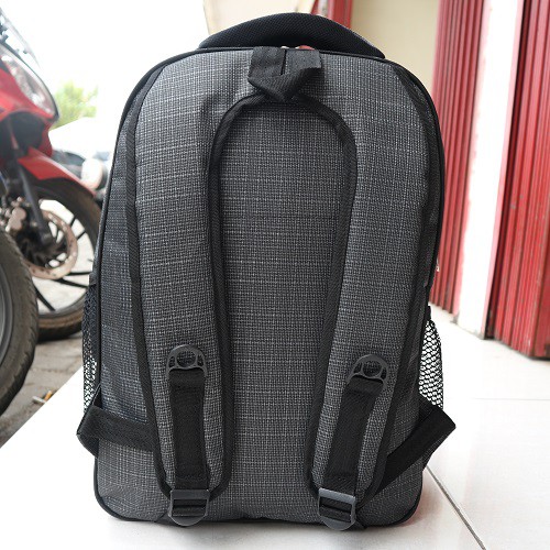 Tas Ransel Alfito Abu Bordir Merah Tas Gendong Laptop Kerja Kantor