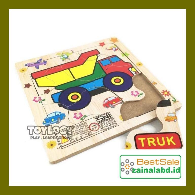 Zainn540S Mainan Edukasi Edukatif Anak Puzzle Papan Kayu Truck Truk Mobil Zazz47