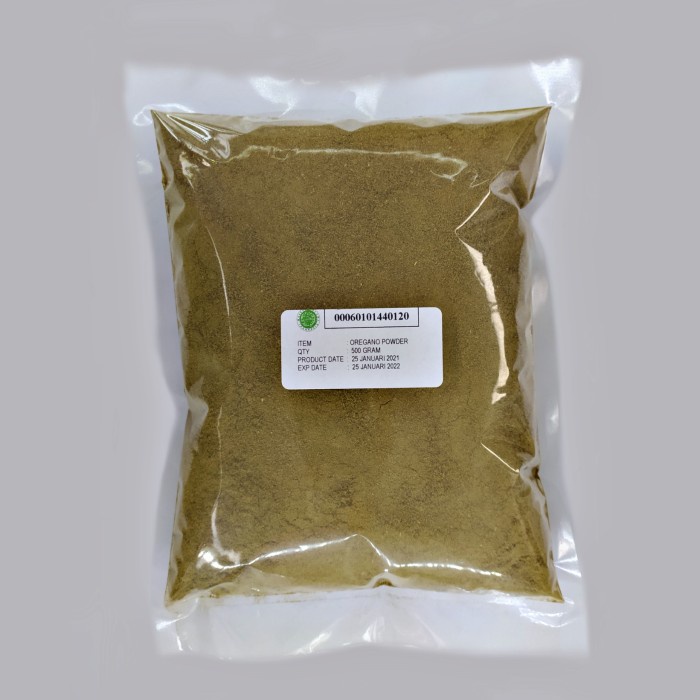 

OREGANO BUBUK / OREGANO POWDER KEMASAN 500 GRAM KUALITAS PREMIUM 100%
