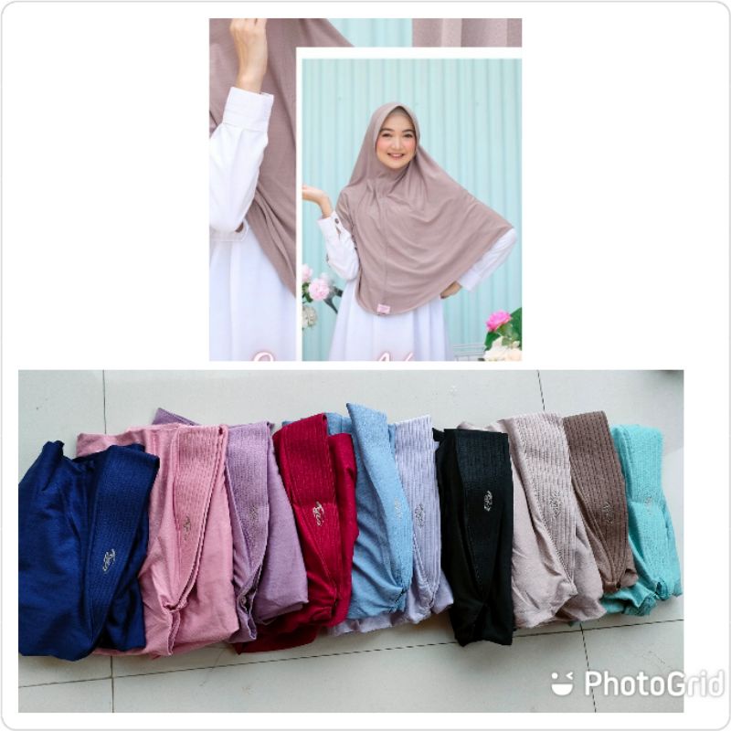 Jilbab Instan Arey/Hijab instan bahan Jersey ORI Arey