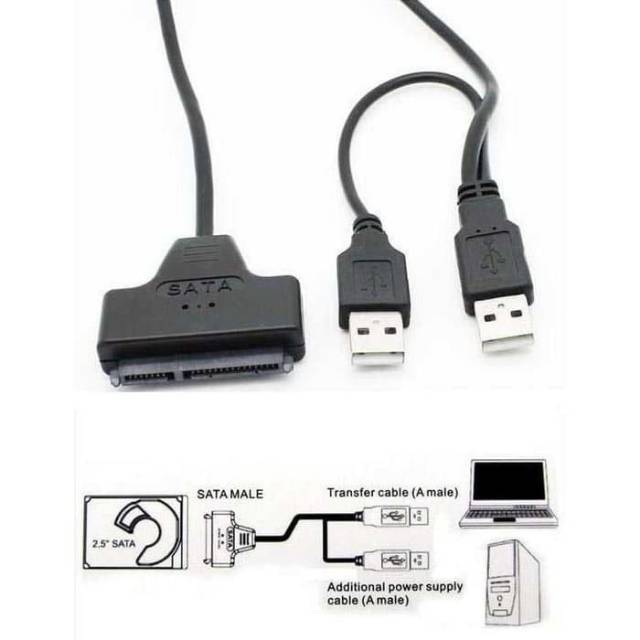 Kabel USB 2.0 To SATA Converter Hardisk Drive 2.5' laptop