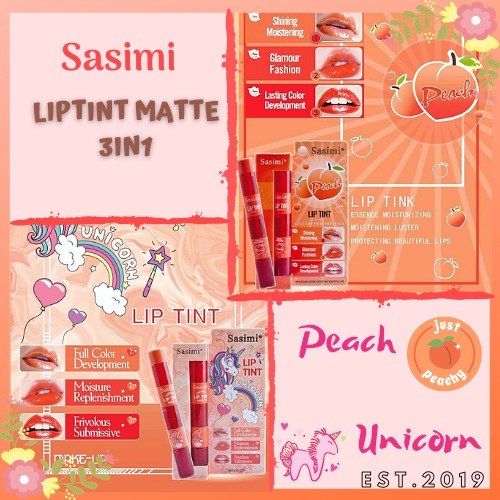 [ 6PCS ] LIPGLOSS/LIPTINT SASIMI 3in1