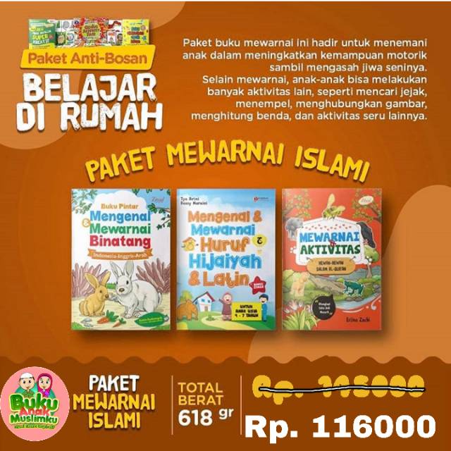 PAKET BUKU ANAK MEWARNAI ISLAM (DAPAT 3 BUKU)
