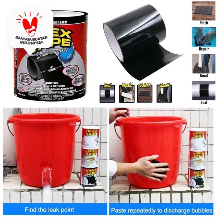 

FLEX TAPE 4" X 1,5M ISOLASI AJAIB LAKBAN SUPER KUAT WATERPROOF