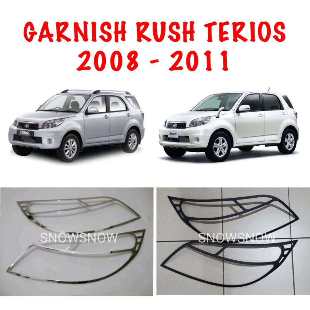 Garnish Lampu Depan Rush Terios Old Lama 2007 2008 2011 Hitam Chrome