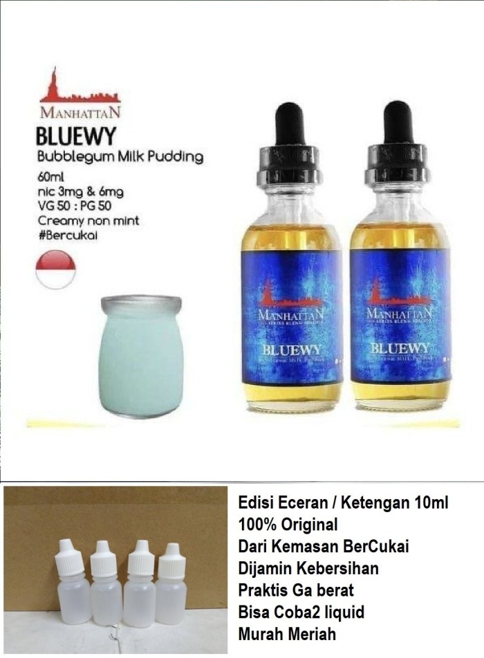 ecer eceran manhattan bluewy 3mg 6mg 9mg 12mg 18mg 24mg Liquid murah
