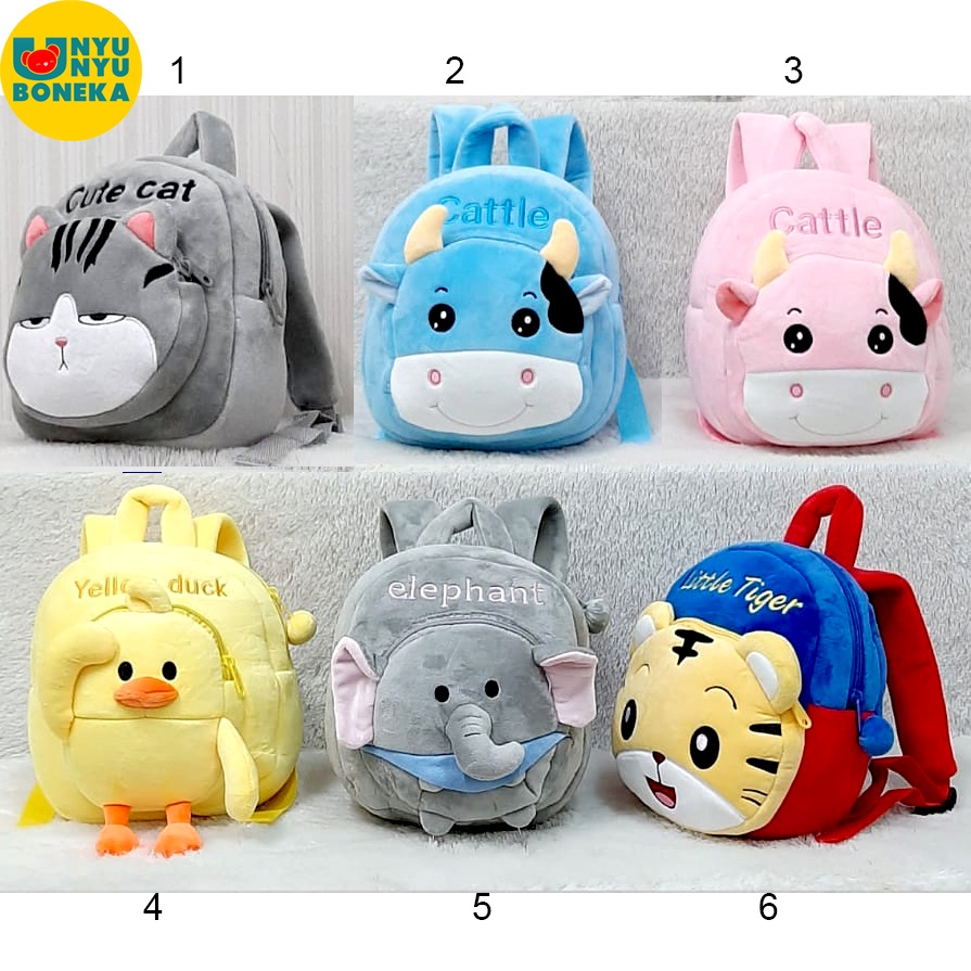 Tas ransel pretty melody minion pooh pig mickey Furcyu catk uda pony sapi tiger animal duck sekolah