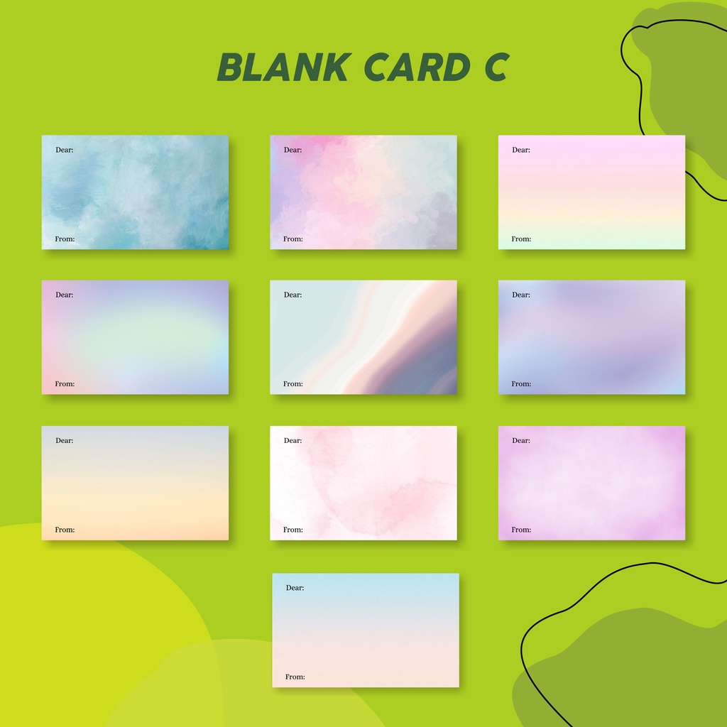 (BLANK CARD) KARTU KOSONG/ KARTU UCAPAN/ KARTU BISA DITULIS/ KARTU KATA-KATA KODE BL-C