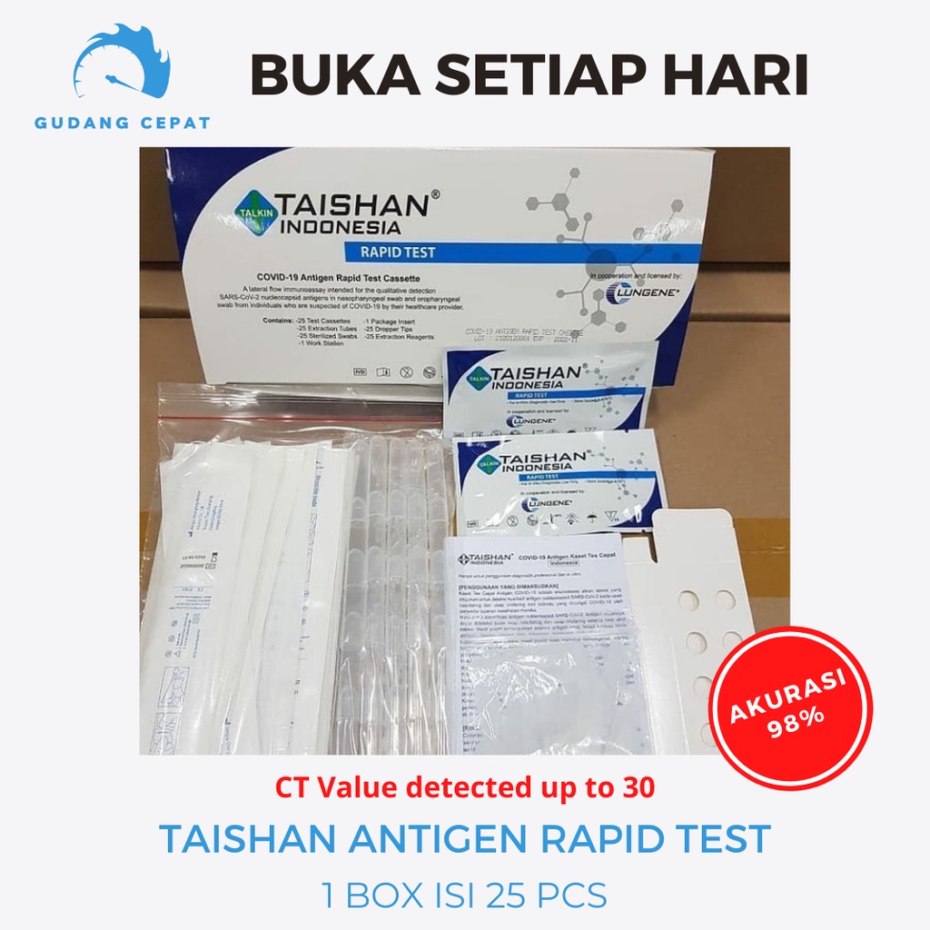 Taishan Swab Mandiri Covid19 Antigen Rapid Test 1 Box Cassette C19 Talkin Biru