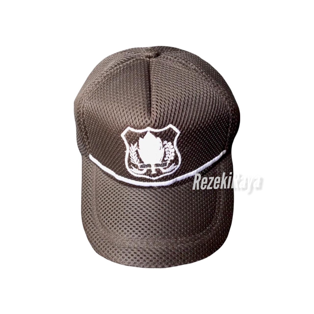 Topi Satpam List Doublemesh Baru Warna Coklat - Security Terbaru