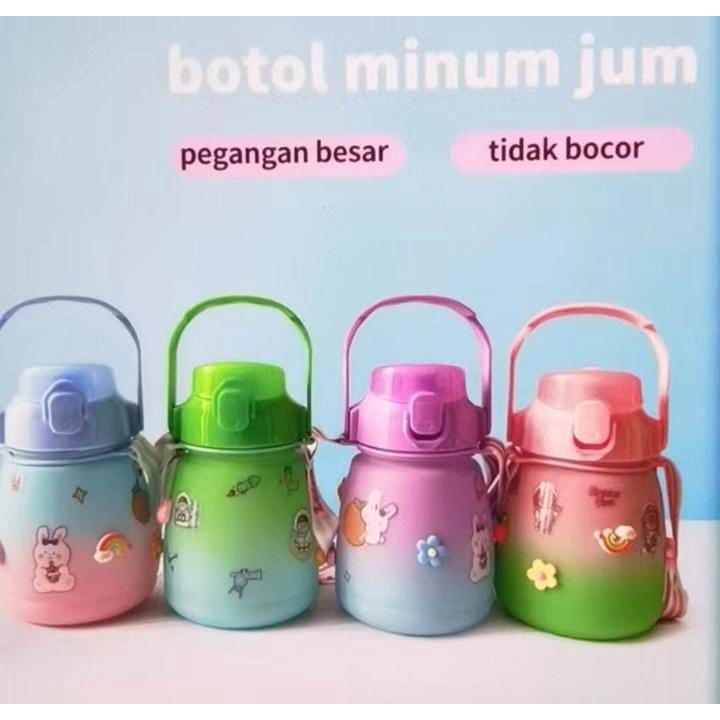 BOTOL MINUMAN ANAK VIRAL GEMOY STIKER /BOTOL GEMOY 1 L FREE STICKER 2D Dan 3D