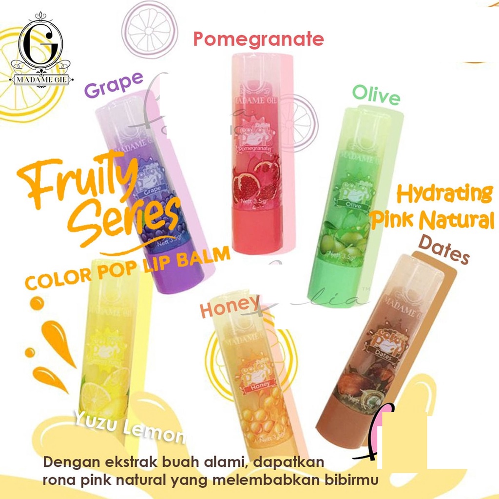 Madame Gie Color Pop Lip Balm Fruity Series