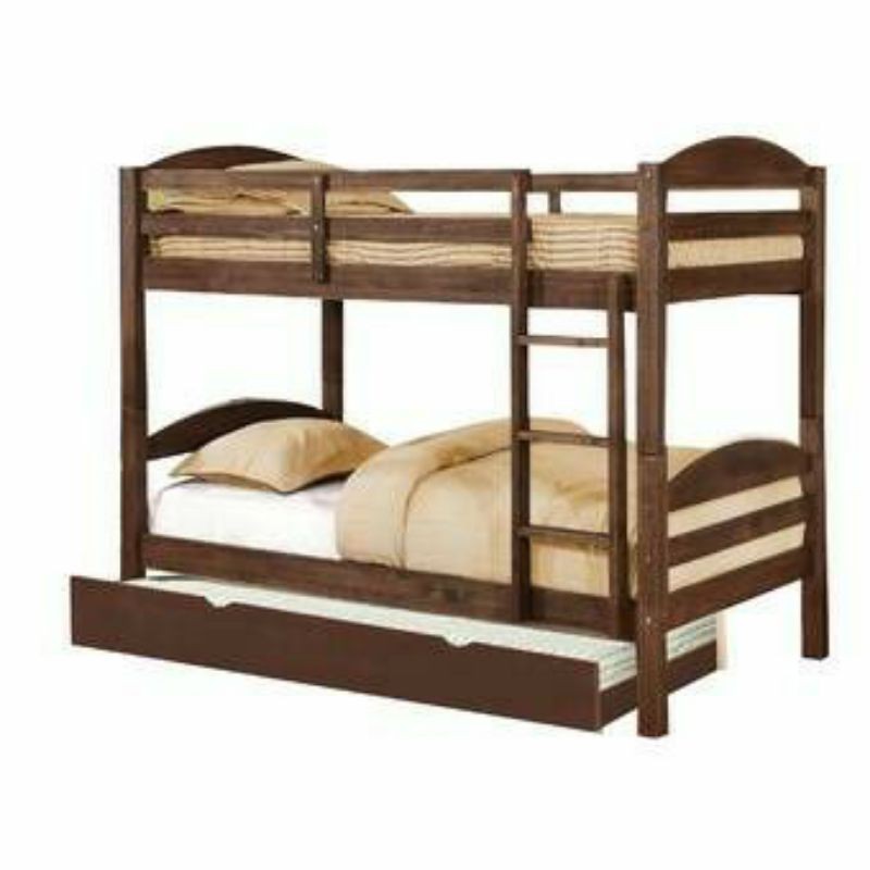 tempat tidur atau dipan tingkat susun tingkat kayu jati