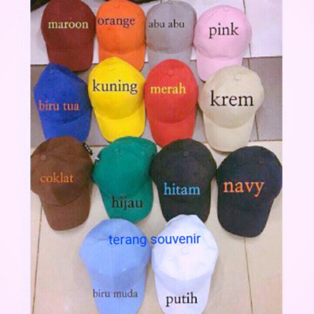 Topi Baseball Cap Merah Dewasa Polos Pria Wanita Casual Sport
