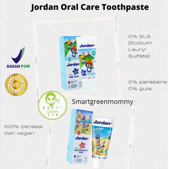 Jordan toothpaste Odol Jordan Tooth paste Jordan Oral Care Kids Toothpaste Step 1 /step 2 Pasta Gigi