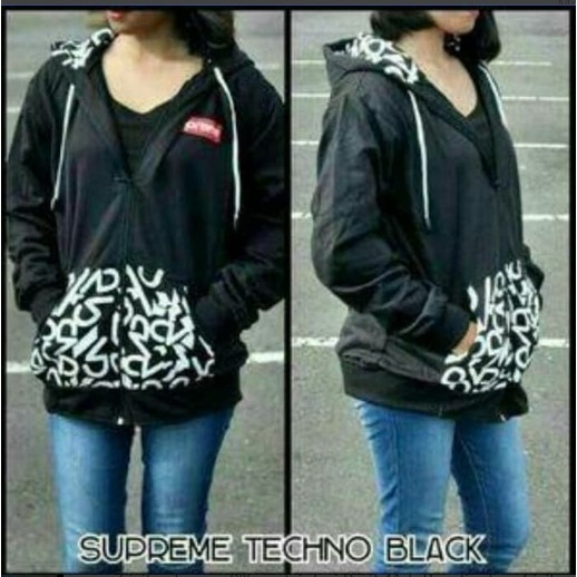 JAKET SUPREME BATIK / JAKET CEWEK BATIK WANITA KEREN  / JAKET WANITA DISTRO NAVY BIRU DONGKER AA754