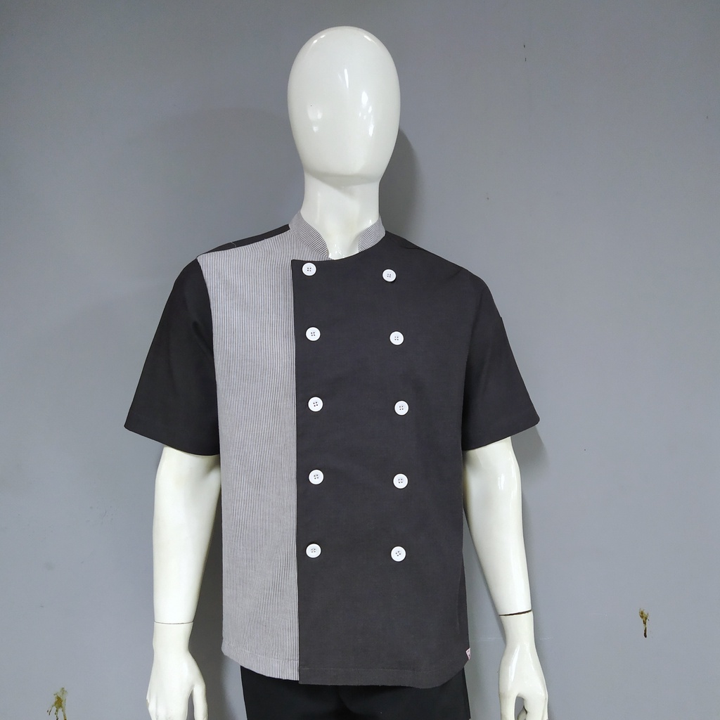 Chef Wear Baju Koki Chamray Hitam Slr