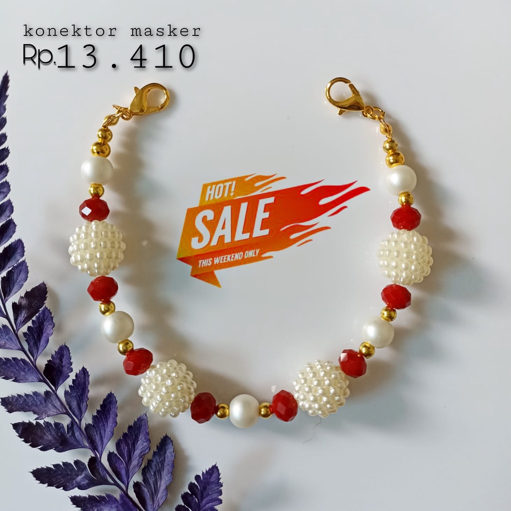 Konektor hijab / konektor masker / konektor mutiara / gelang mutiara