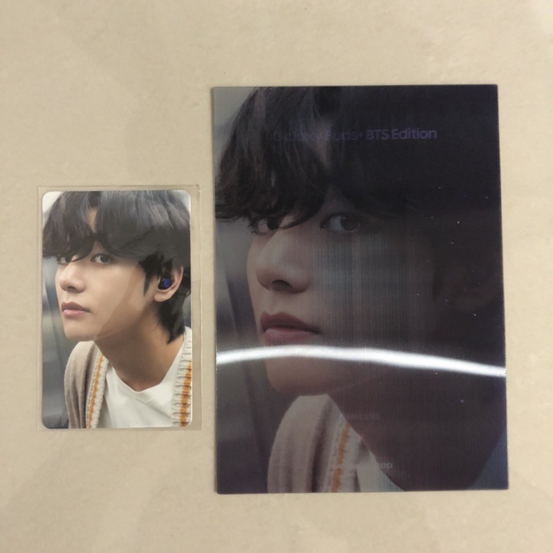 BTS - Official Lenticular Photocard Samsung Galaxy Buds Taehyung Photo Card Rare Limited Postcard In