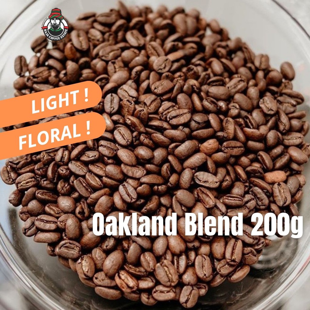 

RAJA COFFEE ESTATE OAKLAND BLEND 200G KOPI BIJI BUBUK ARABIKA ACEH GAYO JAMIN FRESH ROAST