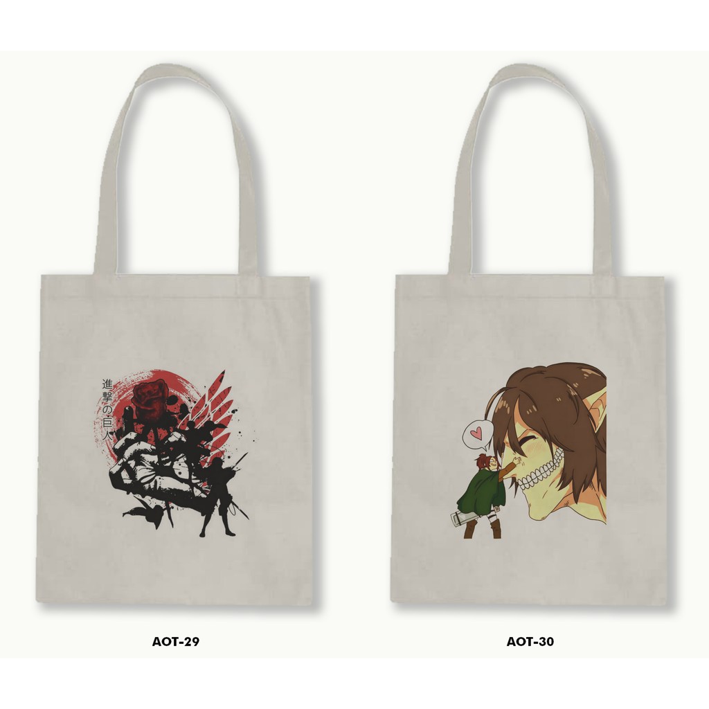 TOTE BAG BLACU  - ATTACK ON TITAN .02