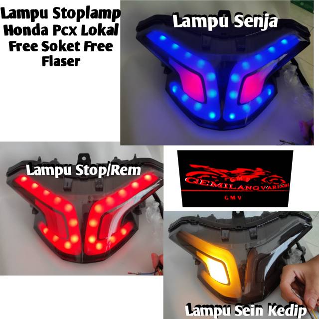 Stoplamp Pcx 150 3 in 1 Lampu Belakang Led Variasi Motor Honda Pcx Cbu Lokal