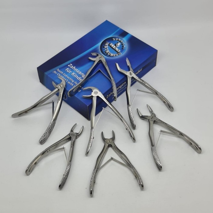 Alat dental Tooth Extracting Forceps Set with spring - Renz Instrument