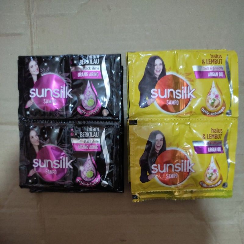 Shampoo Sunsilk 1 renceng isi 12 sachet.