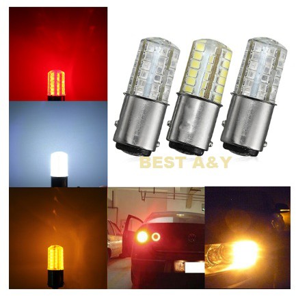 Lampu LED Bayonet Rem Stop Jelly Gel Kedip Strobo 1157 3014 48 SMD 2 Kaki