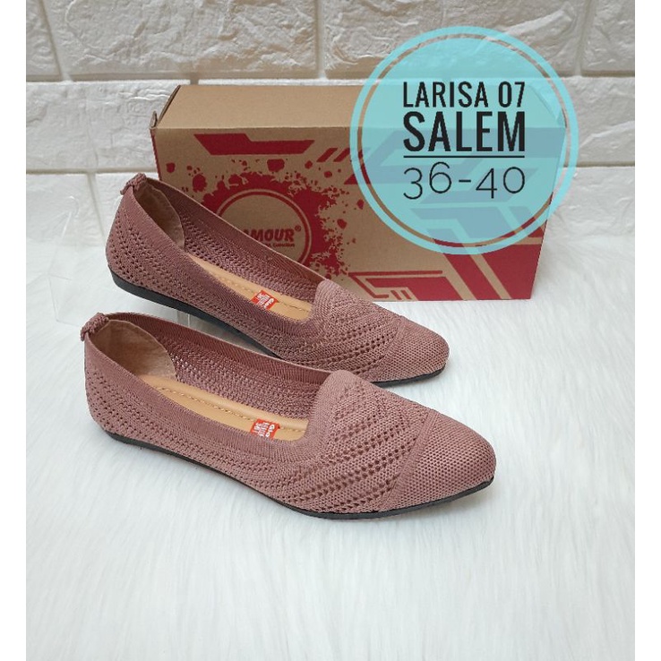 FLAT SHOES RAJUT GLAMOUR TERBARU MURAH KODE LARISA