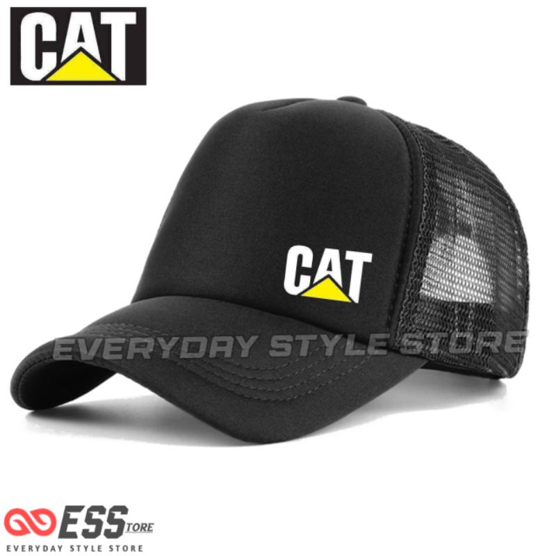 Topi Caterpillar Trucker - Trucker Hat Caterpillar Simple Logo