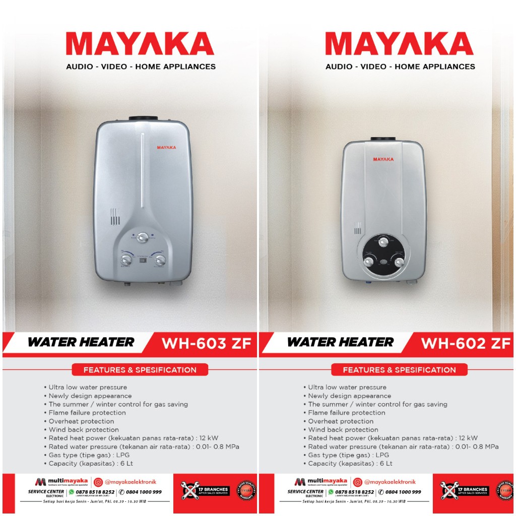Medan elektronik water heater mayaka lpg water heater 6 liter murah